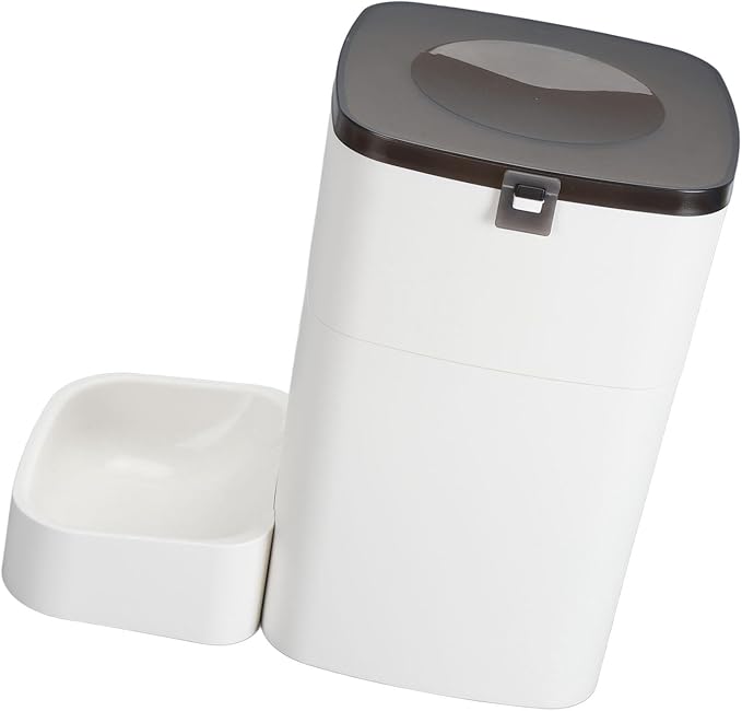 Automatic Pet Feeder Smart Food Delivery Remote Control Large Capacity Cat Dog Feeder Home (White)