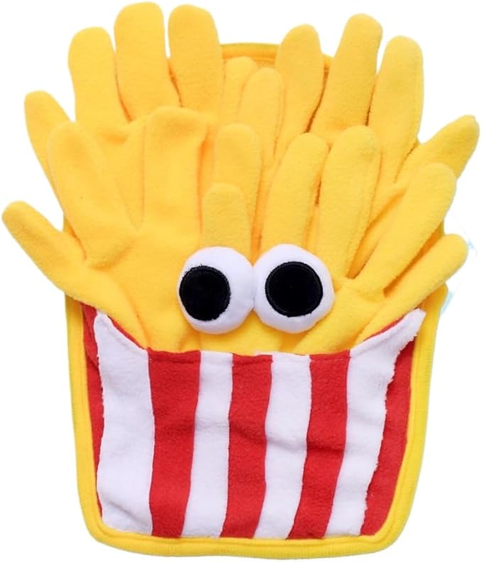 Interactive Pet Snuffle Mat with Crinkle Paper and BB Sound – Food-Shaped Nose Work Mat for Cats, Dogs, and Small Pets, Anti-Slip Base, Puzzle Feeding Toy (French Fries)