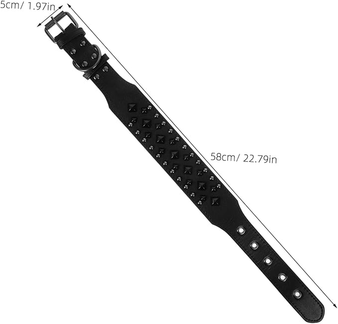 Adjustable Spiked Dog Collar with Metal Buckle and Stylish Pet Neck Protector for Large Dogs Featuring Chew Resistant Rivets and Chic Design for Everyday Use