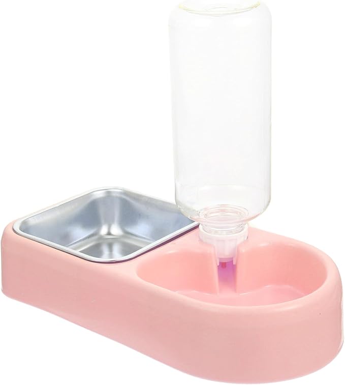 Beaupretty Hanging Automatic Pet Water Bowl and Detachable Dog Food Feeder Set, Anti-Skid Hanging Cage Dog Bowl with Gravity Water Refill for Puppies and Cats