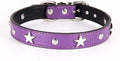 Pet Dog Collars Walking Running Puppy Neck Leash Leather Breathable Collars for Small Dog Cat Purple S