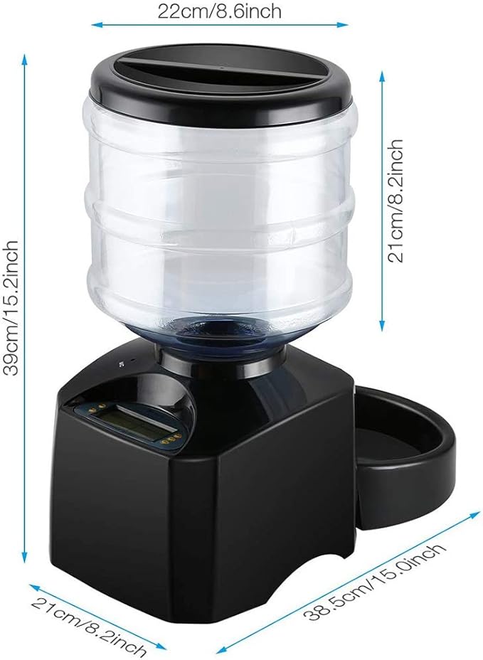 Automatic Cat Feeder, Smart Feeder,5.5 Liter Pet Food Dispenser Digital Programmable Timer,Voice Recording Up to 3 Meals for Small Medium Large Cats Dogs Pets