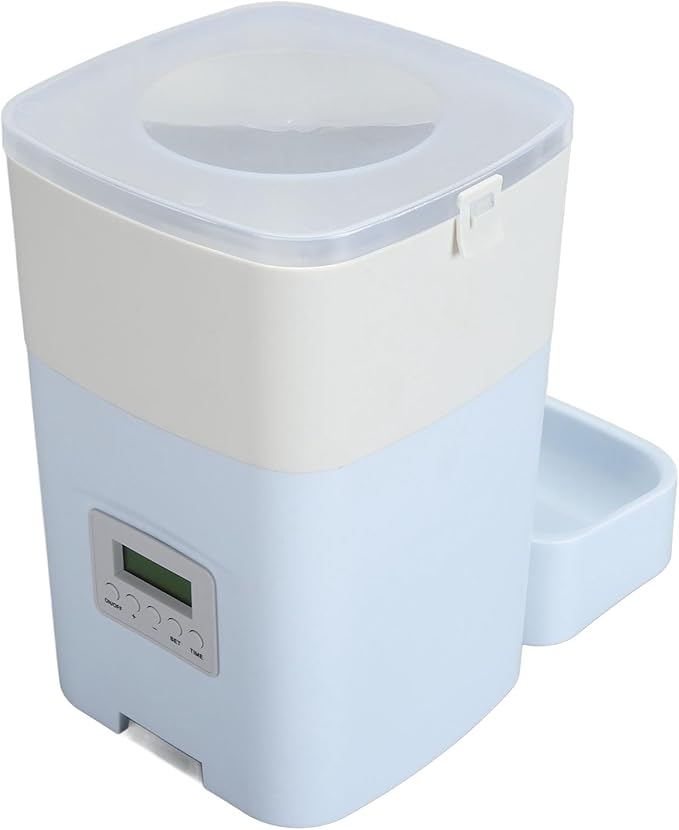 Automatic Pet Feeder Smart Food Delivery Remote Control Large Capacity Cat Dog Feeder Home (Light Blue)