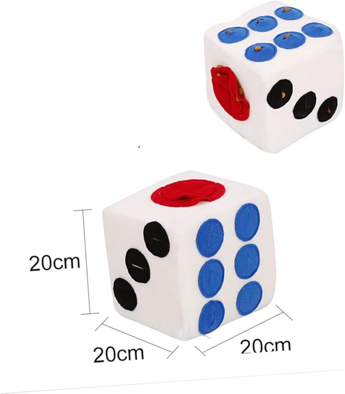 Dog Plush Training Dice Toy Creative Sniffing Plush Toy for Pets Soft and for Interactive White