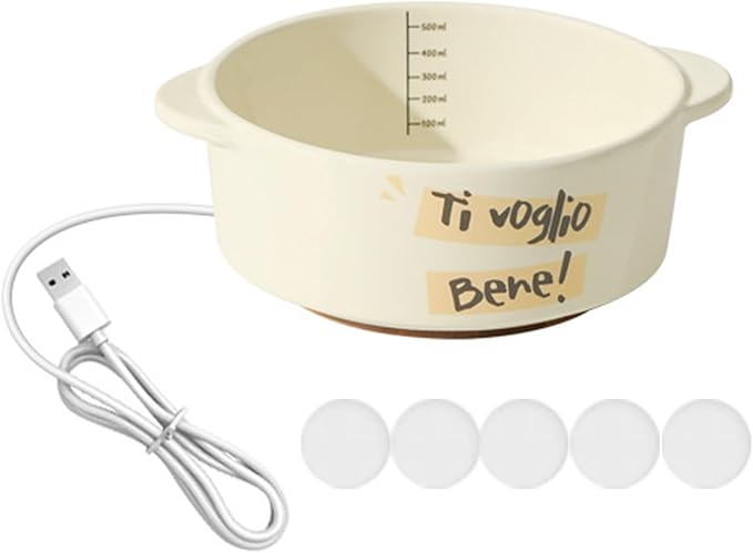 Heated Water Bowl Dog - Ceramic Pet Heating Dish, Constant Temperature Automatic Waterer, Winter Drinking Solution | Dogs Cats Rabbits Birds for Dogs Cats Rabbits Birds