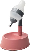 Pet Standing Water Dispenser, Adjustable Height Cat Dog Standing Bowl Durable PP Material Automatic Waterer with Stable Base and Quick Water Outlet (Pink)