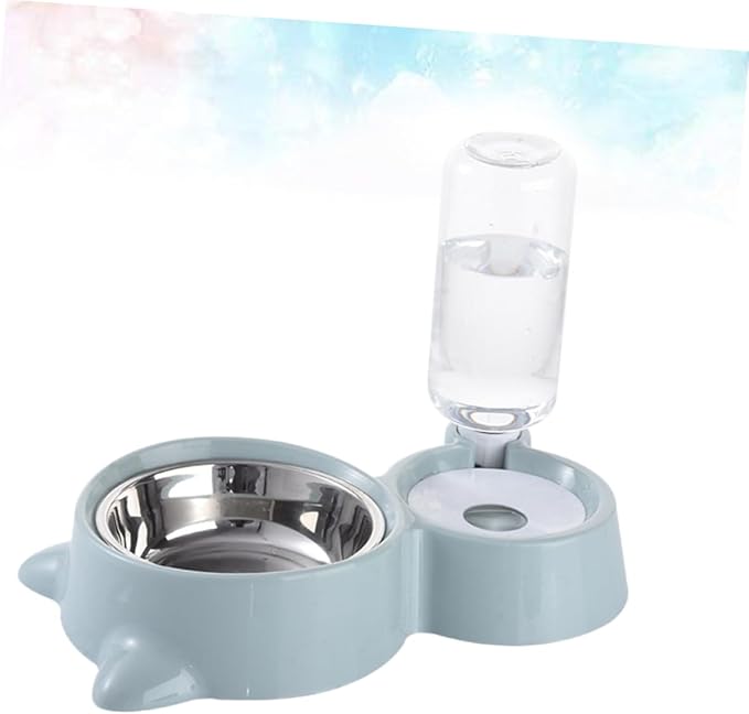 Pet Dual Water Food Feeder Bowl for Cats and Dogs Unique Design Non-tip Smooth Convenient Feeding Automatic Dispenser for Indoor Use