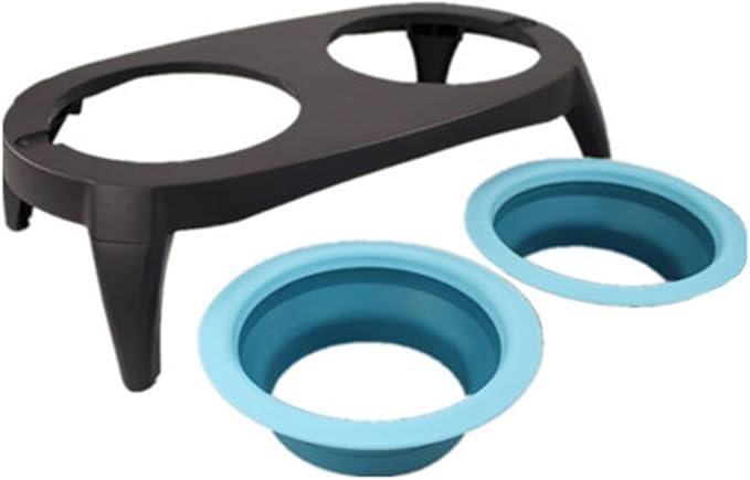 Double Dog Bowls, Removable Dog Bowls Multifunction Adjustable Combined Dual Bowls Deluxe Automatic Food and Water Feeder for Pet Dog Cat Dual by Daming Model for Small and Medium Pets