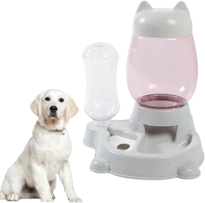 balacoo Automatic Cat and Dog Water Feeder Creative Pet Water Dispenser with Unique Cat Ear Design Capacity Smooth Surface for Home Use Grey