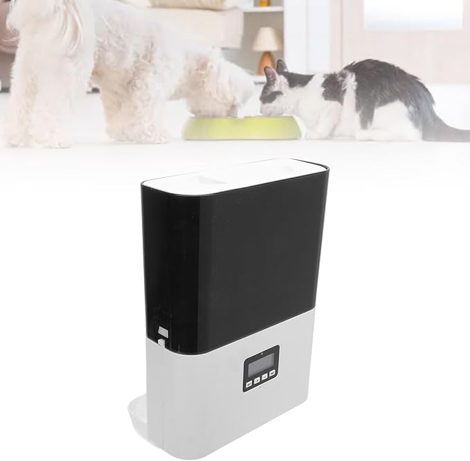 Pet Food Dispenser, Intelligent Sensing Anti Clogging Hanging Cage Cat Food Feeder Practical Hanging Automatic Timed Feeding Dog Food Dispenser for Home (US Plug 100-240V)