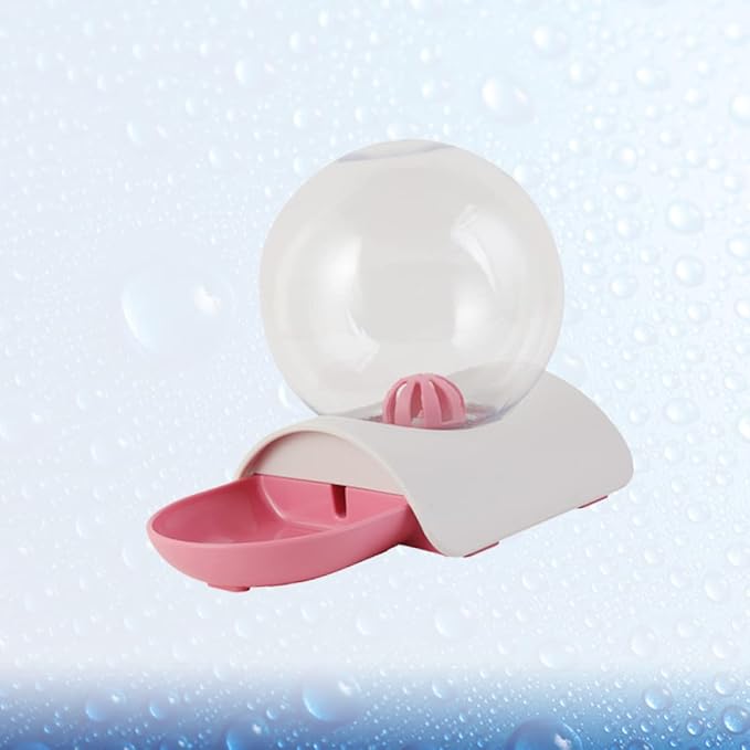 Happyyami Automatic Pet Water Dispenser Pink Cat and Dog Drinking Bowl with Unique Design High-Density Material Smooth Surface for Home Decor