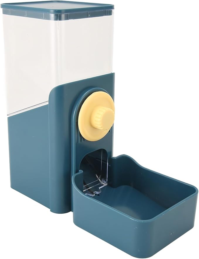 Alomejor Automatic Pet Feeder, Large Capacity Gravity Feeder with Leak Proof Design, Convenient Hanging Design for Cat Dog Cage (Blue)