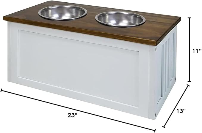 Wooden Capacity Stand pet Feeder pet Feeder Station Wooden pet Feeder with Metal Frame Wooden pet Feeder with Metal 2 Bowls