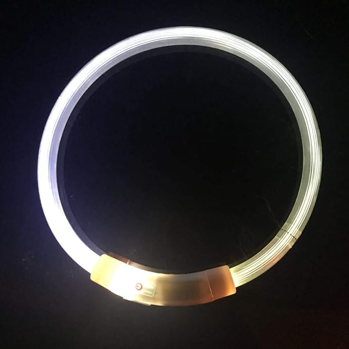 MoonyLI LED Dog Collar,USB Rechargeable LED Dog Safety Collar,Glowing Dog Collar,Used for Night Safety,Fashion Light up Tube Flashing Tube Collar it for All Dog, Cat and Pets White
