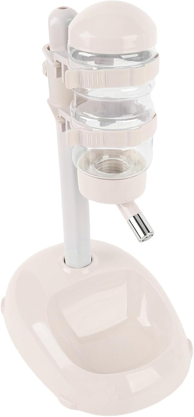 aqxreight Pet Standing Dispenser Feeder Height 500ml Capacity Standing Automatic Feeder for Puppy Beige Allows Easily Pet Dispenser FeederDog FeederPet (Beige)