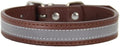 Anti lost Leather Luminous Collar Pet Collar Reflective Belt Pet Accessories 2pcs brown M 2.0cm*42cm Neck 30cm 37cm