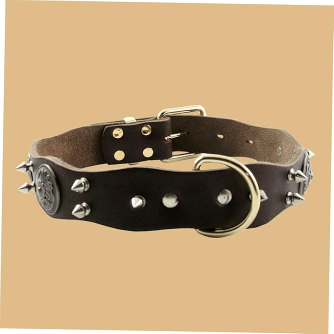 Pet Cowhide Collar for Medium Large Dogs Adorable Leather Necklet Stylish Design Material XL Pet Accessory