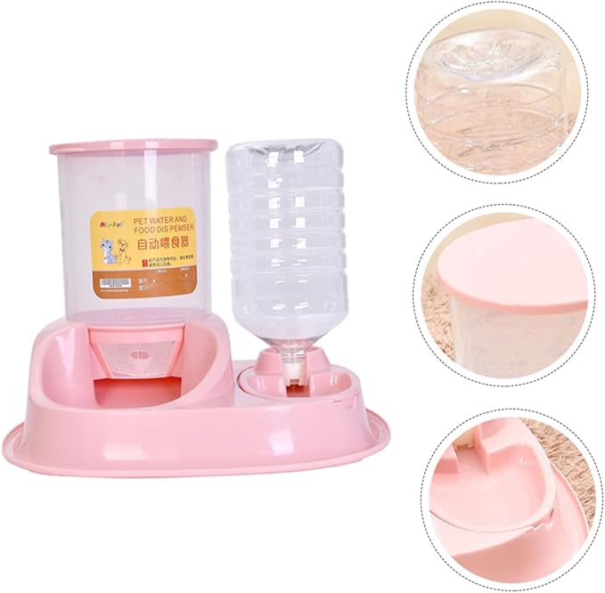 VANZACK Practical Automatic Feeder for Dogs Cats Large Water Bowl Food Dispenser