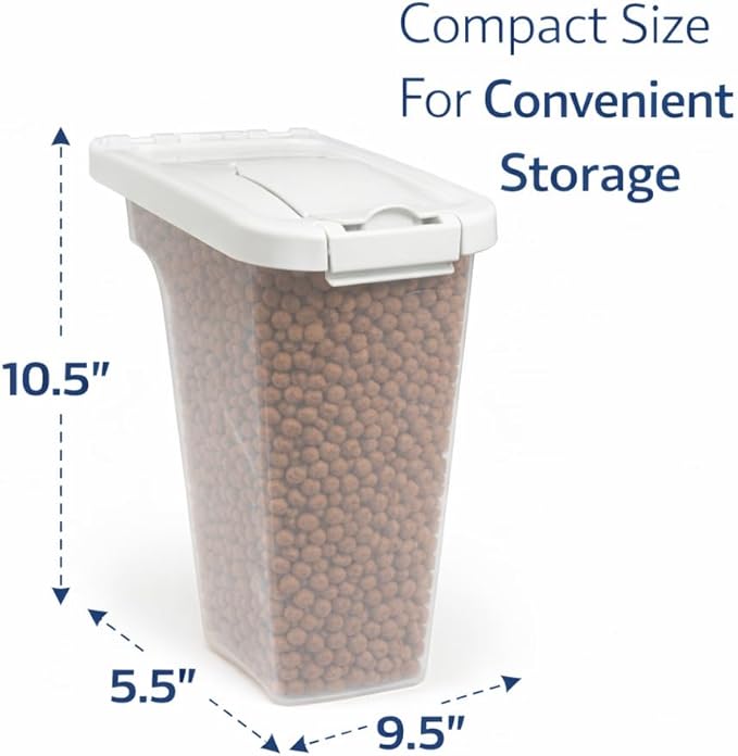 Pet Food Dispenser for Dogs and Cats, 4 lb Capacity Gravity Feed Pet Food Container, Automatic Dry Food Dispenser for Small Pets, Easy Refill Food Storage Feeder