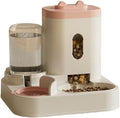 Pet Automatic Gravity Feeder & Water Dispenser 2-in-1 Large Capacity Anti-Clogging Design Suitable for Cats, Dogs, and Rabbits (Pink)