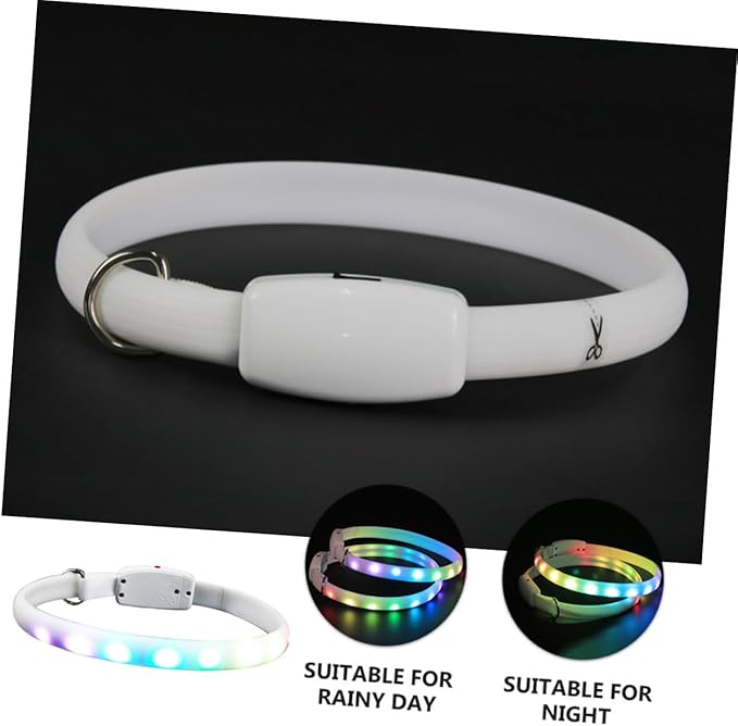 USB Rechargeable LED Dog Collar Waterproof Luminous Pet Collar for Evening Use