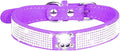 Cute Dog Collar with Bling Rhinestone, Fancy Crystal Diamond Glitter Pretty Jewel Soft Cat Collars for Small Medium Large Breed Dogs Girl Female Pet Puppy Kitten Terrier (XS, Purple6)