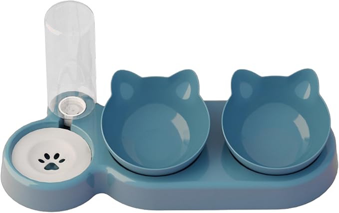 Innovative Pet Automatic Water Dispenser with Double Bowls for Feeding and Drinking Clear Bowl for Cats and Dogs
