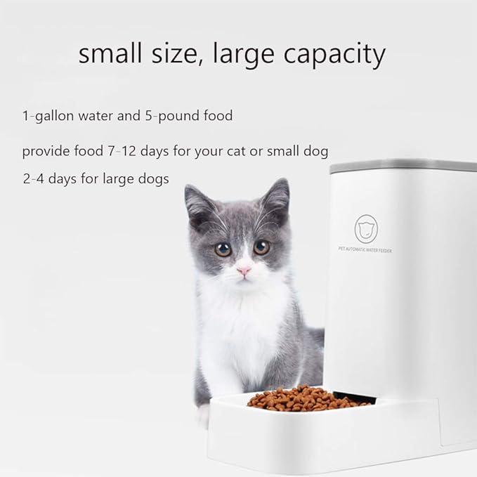 Petlex Cat Automatic Water Feeder, Dog Food and Water Dispenser, Self Feeding Feeder and Waterer for Cats, Dogs
