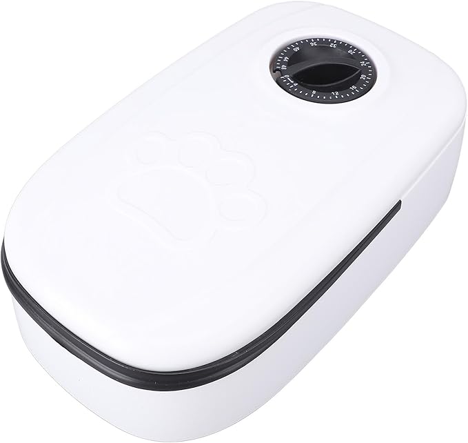 Automatic Pet Feeder Intelligent Timed Dry Wet Food Bowl for Dogs Cats Medium Rugged and Easy to Clean White (Black)