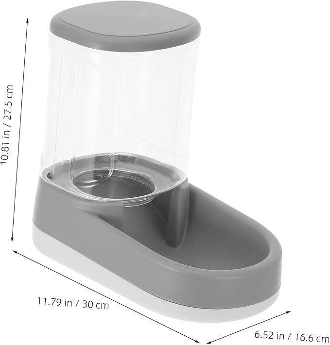 Happyyami Automatic Pet Feeder and Water Dispenser Portions for Small Medium Dogs and Cats Quiet Timed Feeding Elegant Gray Design for Puppies and Kittens