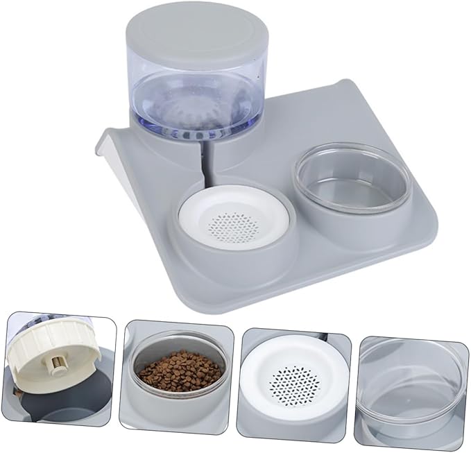 GANAZONO Durable Pet Food and Water Dispenser Bowl for Cats and Dogs Convenient Automatic Feeder with Removable Bowls for Easy Cleaning and Hydration