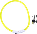 Led Glowing Dog Collar USB Rechargeable Pet Collar for Night Safety Stylish Yellow for Evening Walks and Camping