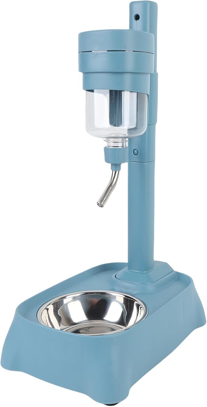 500ml Dog Standing Water Dispenser, Adjustable Height Stainless Steel Bowl, Automatic Feeder for Cat Dog, Enhances Home Decor, Prioritizes Pet Safety, Encourages Hydration (Lake