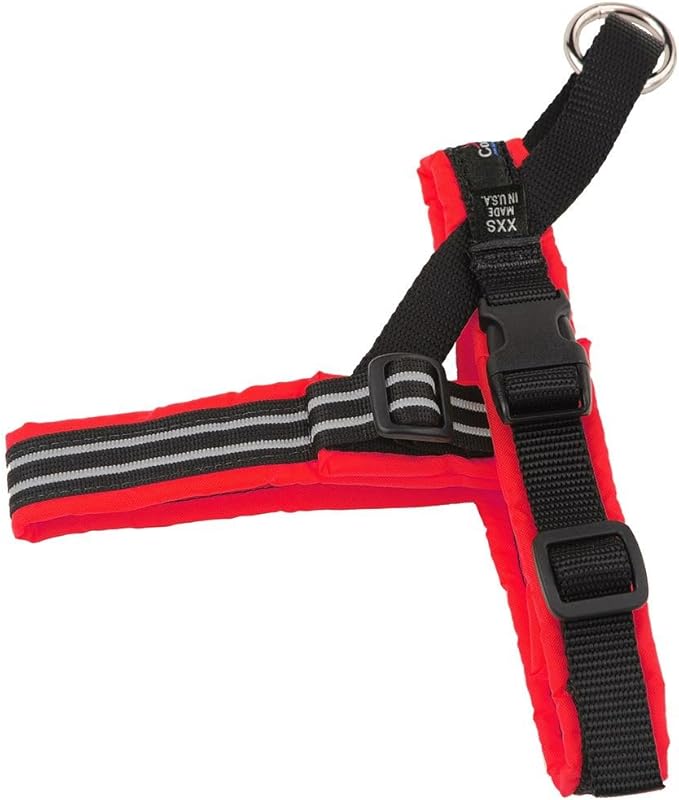 ComfortFlex Sport Dog Harness – No-Choke, Fully Padded, Non-Chafing Harness with Control Handle – Reflective, Lightweight, Adjustable for Active Dogs - XXSmall, Red