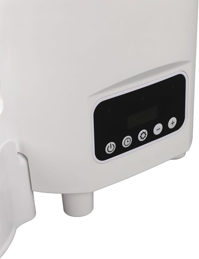 Smart Pet Food Dispenser, Remote Control Anti Spill Multi Feeding Modes No Stuck Grain 3L Large Capacity Cat Feeder with Clear Storage Tank for Pets (White Button Version)