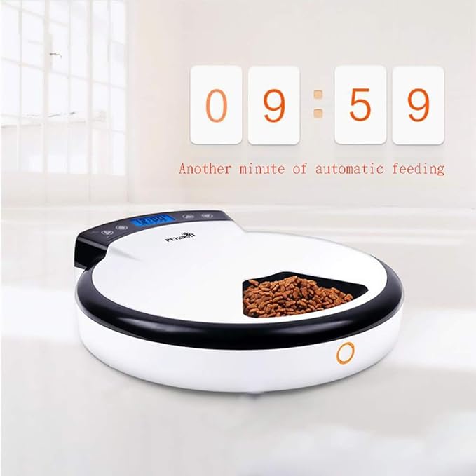Pet Supplies 5 Meals Pet Automatic Feeding Machine Flat Version Canned Timing Feeding Cats Dog APP Control Portable