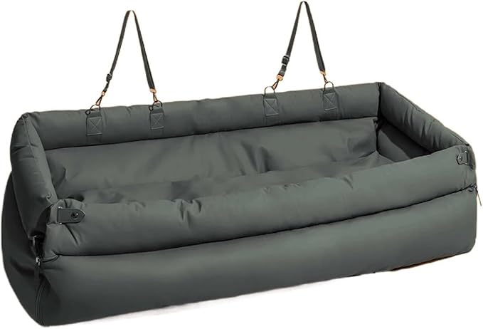 Pet Outing Lathe Leather Dog Car Seat/Cat Bed/Booster Bed Booster Seat Cat Travel(Gray,120x42x45 cm)