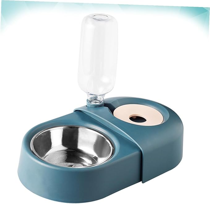 Automatic Pet Feeder and Water Dispenser Bowl, Blue Non-Spill Pet Feeding Bowl for Dogs and Cats, Food Basin Suitable for Indoor Use