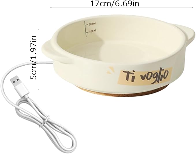 Ceramic Pet Heating Bowl - Constant Temperature Drinking Dish, Automatic Warm Water Feeder, Cold Weather Care Accessory | Chickens Birds Rabbits Cats for Chickens Birds Rabbits Cats