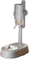 Multifunctional Vertical Drinking Water Feeder Dog Non-Wet Mouth Automatic Hanging Dispenser Pet Cat Bowl Supplies(Gray Stainless Steel)