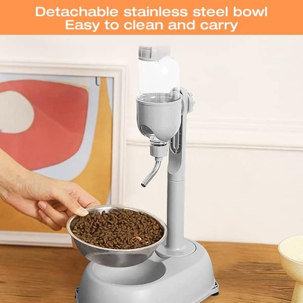 Pet Standing Water Dispenser Bowl, Pet Feeding Bowl, Cat Dog Standing Bowl 500ml Water Dispenser, Pet Automatic Standing Water Feeder Detachable Height, Pet Supplies