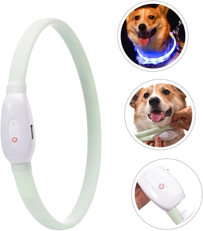 USB Rechargeable LED Pet Dog Collar Glow Collar with Durable Wear Resistant Material for to Fit Design for Comfortable Use