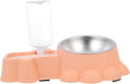 TOYANDONA Automatic Stainless Steel Pet Food Feeder with Water Dispenser Dog Bowl for Puppies and Dogs Transparent Kettle Design Compact Spill-Resistant Feeding Station for Busy Pet Owners