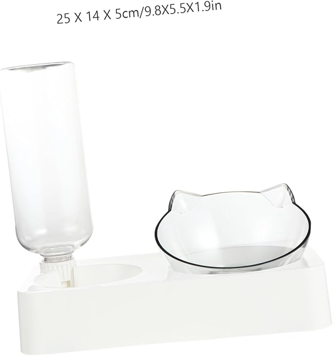 SUPVOX Pet Accessory Set 500ml Automatic Water Bowl Dispenser Dog Waterer Slow Feeding Bowl White Easy Random Style