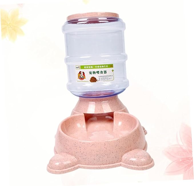 1 PC Adorable Bear Shaped Pet Feeder Refillable Food Dispenser and Holder for Capacity Automatic Food Bowl Easy to Design for Home and Shop Pink