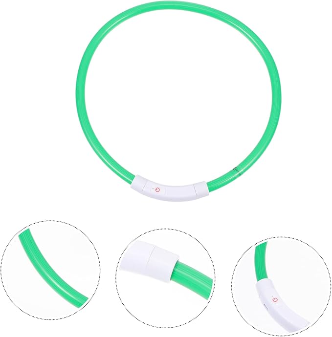 Milisten USB Rechargeable Luminous Dog Collar Flashing Led Light for Night Safety Pet Supply Lightweight Durable with Unique Design for Eye-catching Style