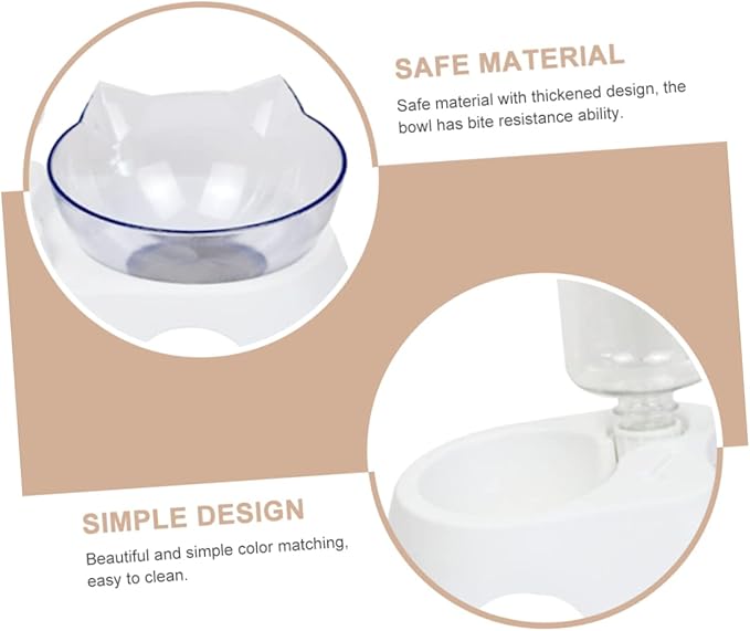 balacoo Automatic Water Feeder for Cats and Dogs Inclined Pet Food and Water Bowl with Automatic Dispenser Convenient and Stable Design for Small Medium Pets Easy to Clean Material Feeding