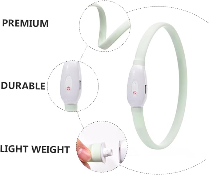 Yardwe 1set USB Rechargeable Led Pet Dog Collar Lightweight Night Safety Flashing Collar for Dogs for Evening Walks