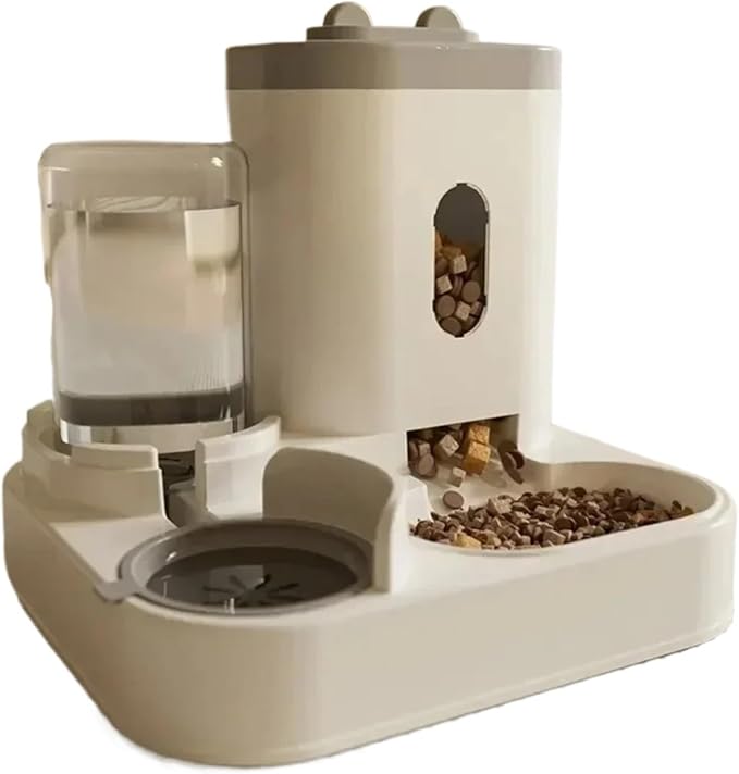 Automatic Feeder Dog Cat Food Bowl with Water Fountain Large Capacity Pet Storage Dispenser Container Puppy Accessories(Gold)