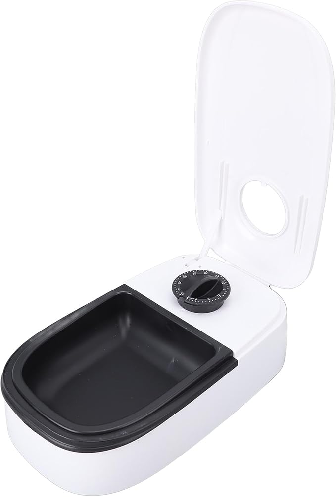 CHICIRIS Automatic Pet Feeder, Smart Timer Dry Wet Food Dispenser with Single Bowl Design for Dogs Small Medium Pets, Portion Control Freshness (Black)